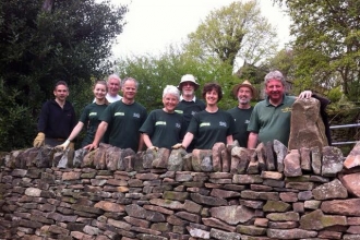 DerwentWISE volunteers building dry stone walls 