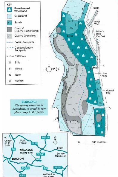 Miller's Dale Quarry reserve map