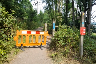 Win Hill fire - barrier across footpath