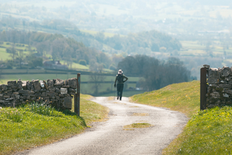 A person walking in the countryside
