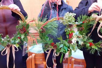 Christmas wreath making 
