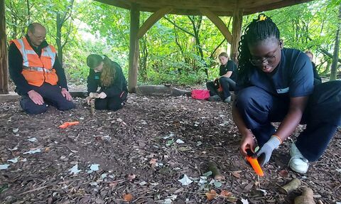 junior rangers working outside