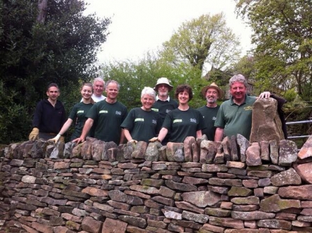 DerwentWISE volunteers building dry stone walls 