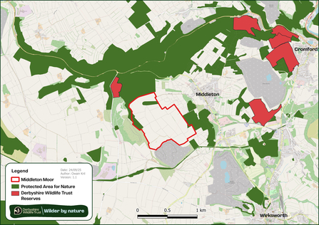 a map showing where middleton moor is in relation to other DWT reserves