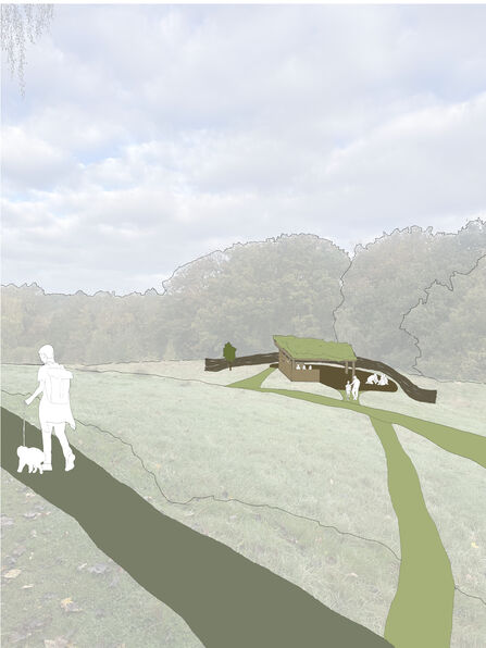 sketch of a learning shelter